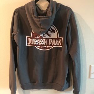 Jurassic park gray hoodie sweatshirt